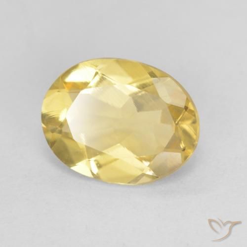 1.56 ct Yellow Beryl Stone, Natural Beryl in Oval Facet Shape for Sale