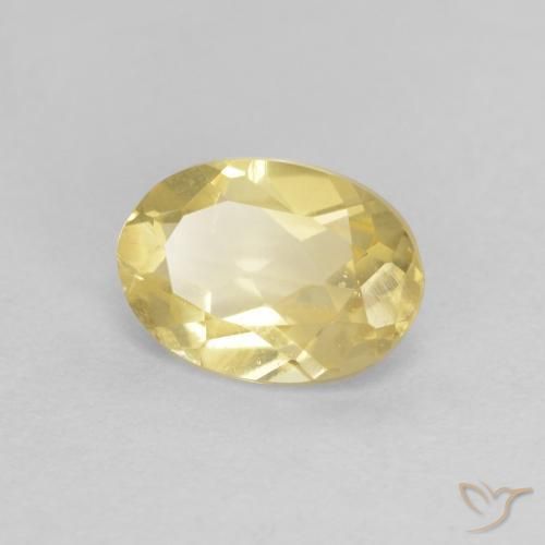 0.66 ct Yellow Beryl Stone, Natural Beryl in Oval Facet Shape for Sale