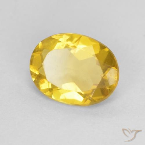 0.89 ct Yellow Beryl Stone, Natural Beryl in Oval Facet Shape for Sale