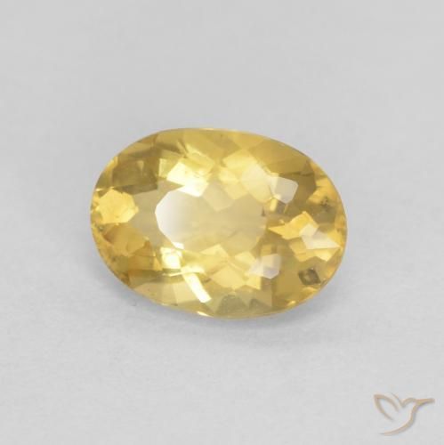 0.69 ct Yellow Beryl Stone, Natural Beryl in Oval Facet Shape for Sale