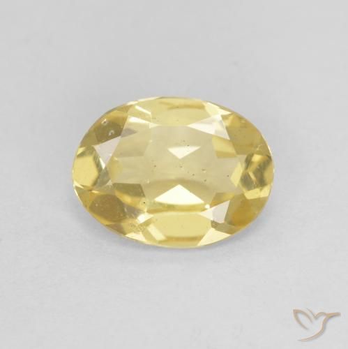 1.00ct Natural Light Yellow Beryl, Oval, VS