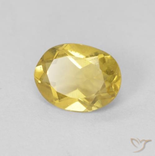 1.17 ct Yellow Beryl Stone, Natural Beryl in Oval Facet Shape for Sale