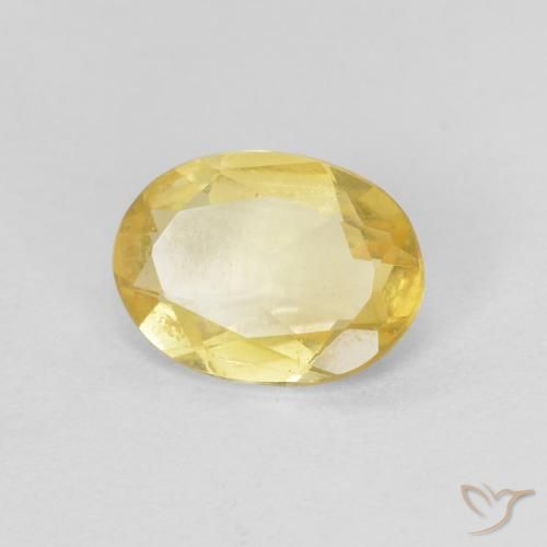 0.90 ct Yellow Beryl Stone, Natural Beryl in Oval Facet Shape for Sale