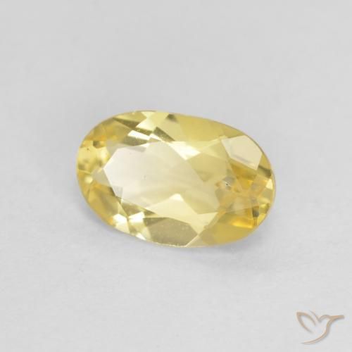 0.54 ct Yellow Beryl Stone, Natural Beryl in Oval Facet Shape for Sale