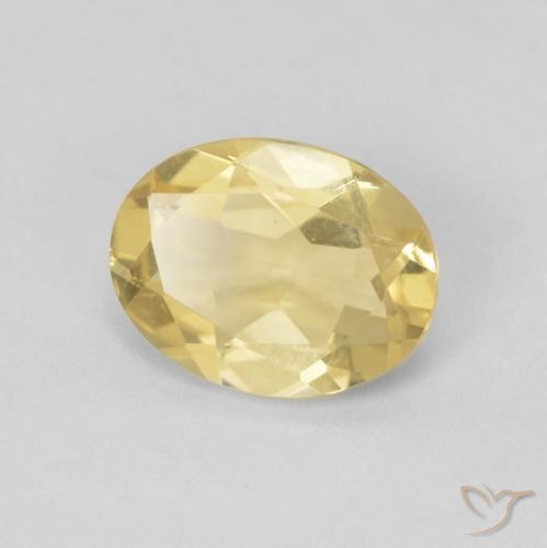 1.57 ct Yellow Beryl Stone, Natural Beryl in Oval Facet Shape for Sale