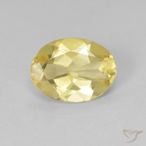 1.54ct Natural Light Gold Beryl, Oval, VVS-VS