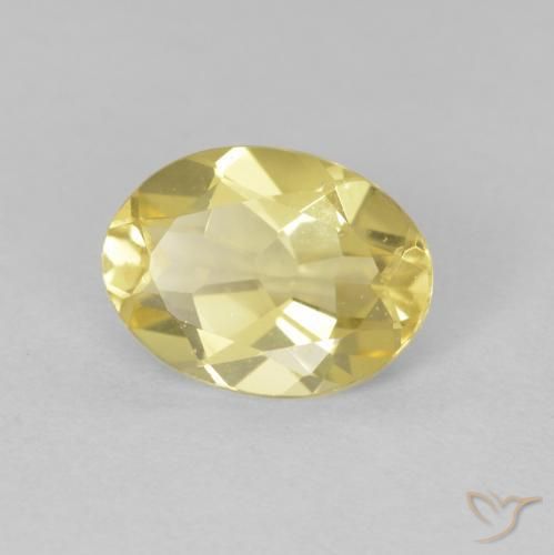 1.54 ct Yellow Beryl Stone, Natural Beryl in Oval Facet Shape for Sale
