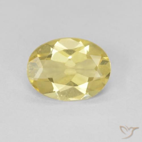 1.34ct Natural Light Gold Beryl, Oval, VVS-VS