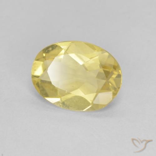 1.34 ct Yellow Beryl Stone, Natural Beryl in Oval Facet Shape for Sale