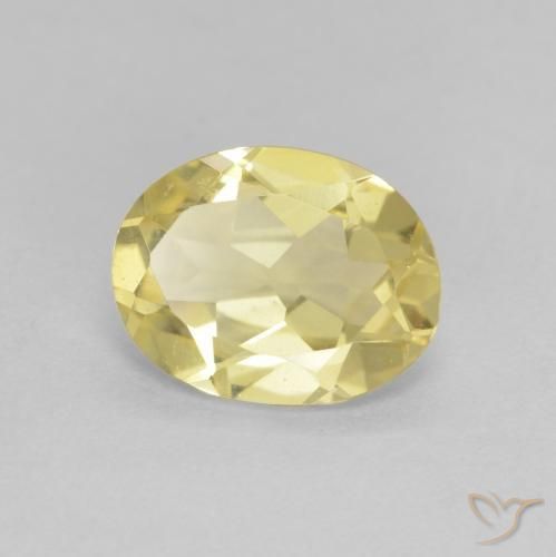 1.54 ct Yellow Beryl Stone, Natural Beryl in Oval Facet Shape for Sale