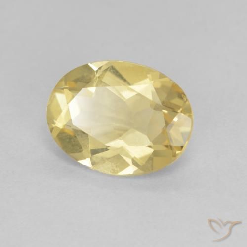 1.68 ct Yellow Beryl Stone, Natural Beryl in Oval Facet Shape for Sale