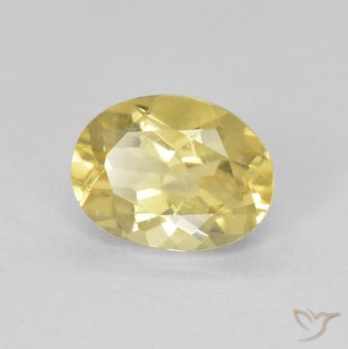 1.73 ct Yellow Beryl Stone, Natural Beryl in Oval Facet Shape for Sale
