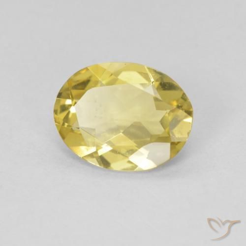 1.29 ct Yellow Beryl Stone, Natural Beryl in Oval Facet Shape for Sale