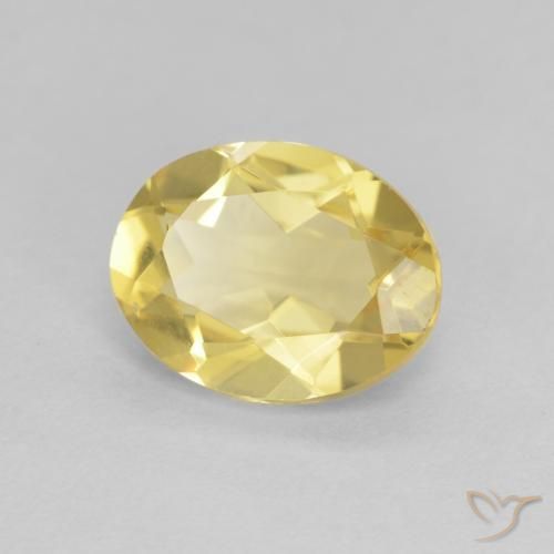 1.74 ct Yellow Beryl Stone, Natural Beryl in Oval Facet Shape for Sale