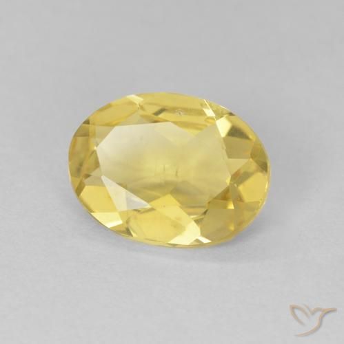 1.31 ct Yellow Beryl Stone, Natural Beryl in Oval Facet Shape for Sale