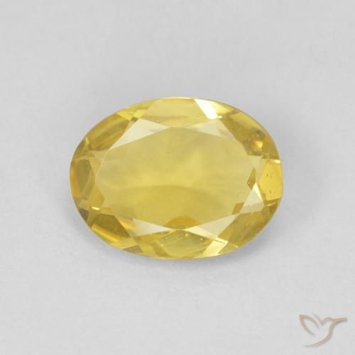 1.48 ct Yellow Beryl Stone, Natural Beryl in Oval Facet Shape for Sale