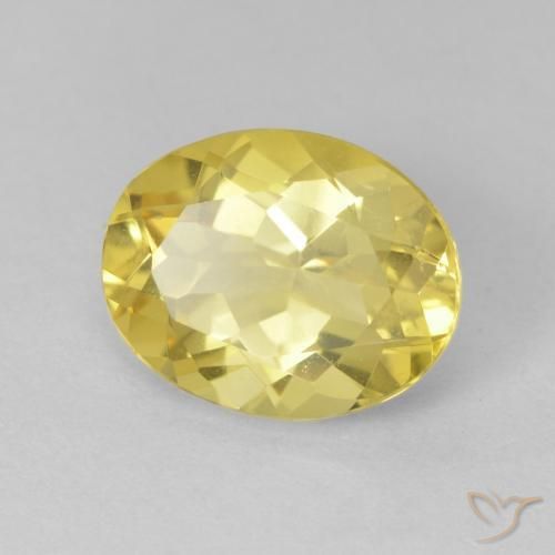 2.28 ct Yellow Beryl Stone, Natural Beryl in Oval Facet Shape for Sale
