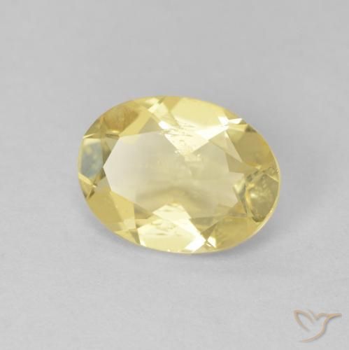 1.44 ct Yellow Beryl Stone, Natural Beryl in Oval Facet Shape for Sale