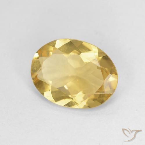 1.59 ct Yellow Beryl Stone, Natural Beryl in Oval Facet Shape for Sale