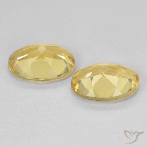 Beryl Gemstones in 9 x 7 mm (calibrated) Size for Sale, Beryl Stones in Light Yellow Color