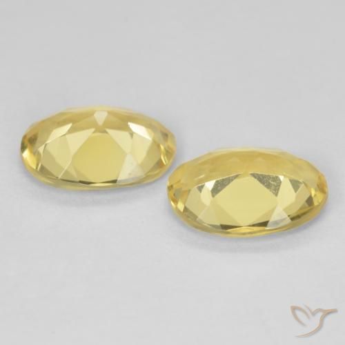 Beryl Gemstones in 9 x 7 mm (calibrated) Size for Sale, Beryl Stones in Light Yellow Color