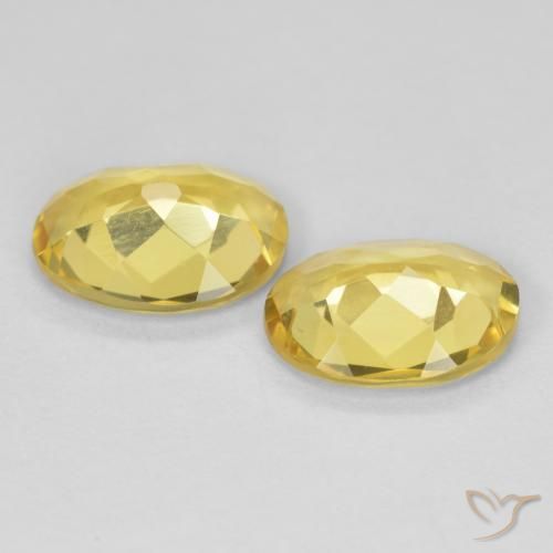 Beryl Gemstones in 9 x 7 mm (calibrated) Size for Sale, Beryl Stones in Light Golden-Yellow Color