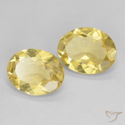 3.86 ctw Yellow Beryl Stones, Natural Beryl in Oval Facet Shape for Sale