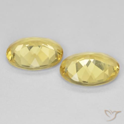 Beryl Gemstones in 10 x 8 mm (calibrated) Size for Sale, Beryl Stones in Light Gold Color