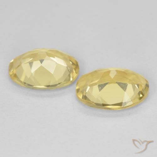 Beryl Gemstones in 9 x 7 mm (calibrated) Size for Sale, Beryl Stones in Light Golden-Yellow Color