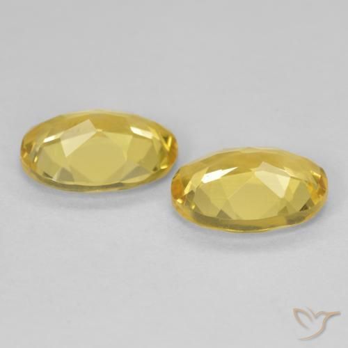 Beryl Gemstones in 9 x 7 mm (calibrated) Size for Sale, Beryl Stones in Light Golden-Yellow Color