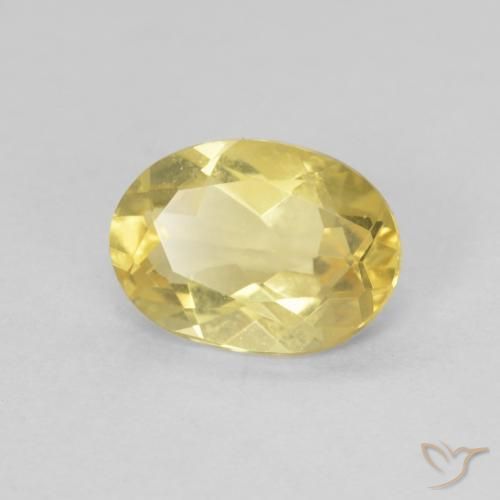 0.99 ct Yellow Beryl Stone, Natural Beryl in Oval Facet Shape for Sale