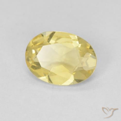 0.92 ct Yellow Beryl Stone, Natural Beryl in Oval Facet Shape for Sale
