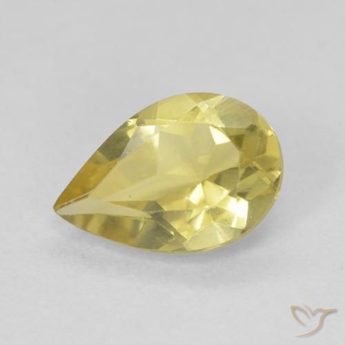 1.19ct Natural Light Gold Beryl, Pear Shape, VVS-VS