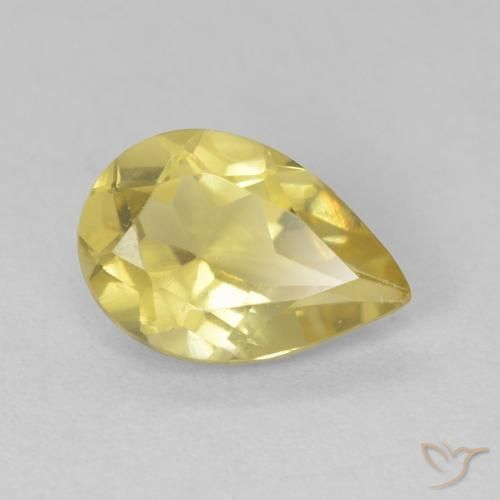 1.19 ct Yellow Beryl Stone, Natural Beryl in Pear Facet Shape for Sale