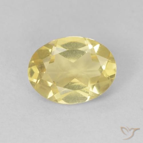 1.22 ct Yellow Beryl Stone, Natural Beryl in Oval Facet Shape for Sale