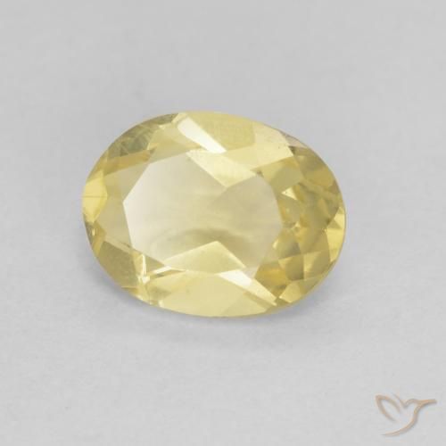 1.14ct Natural Light Yellow Beryl, Oval, VVS-VS