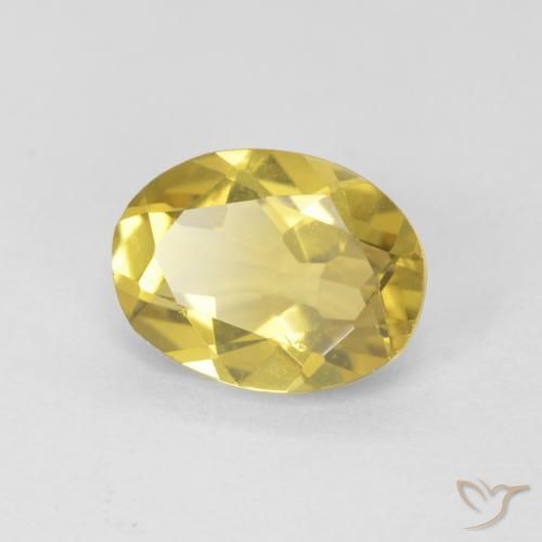 1.68 ct Yellow Beryl Stone, Natural Beryl in Oval Facet Shape for Sale