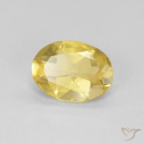 1.35 ct Yellow Beryl Stone, Natural Beryl in Oval Facet Shape for Sale