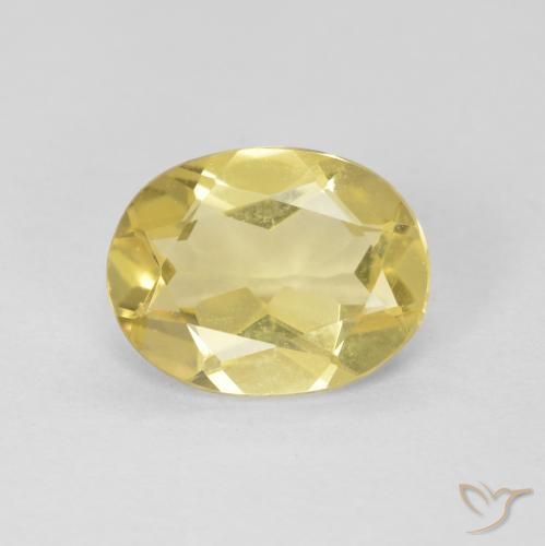 1.58ct Natural Light Yellow Beryl, Oval, VVS