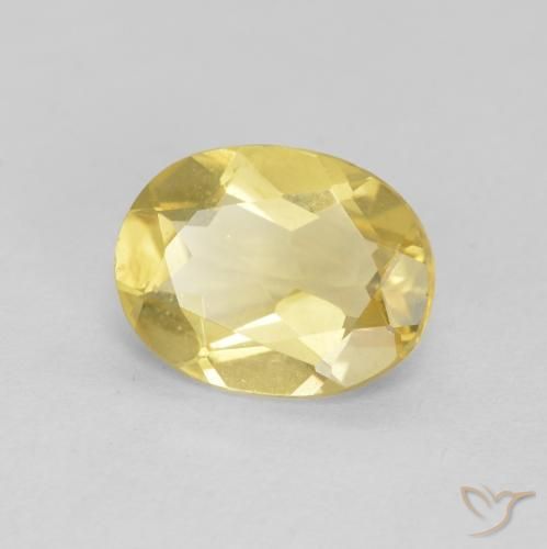1.58 ct Yellow Beryl Stone, Natural Beryl in Oval Facet Shape for Sale