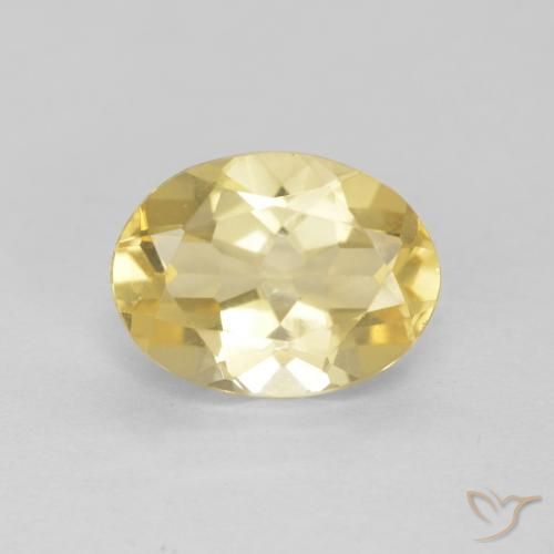 1.74 ct Yellow Beryl, 9.1 x 6.8 mm Oval Cut From Madagascar, Photo A