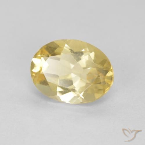 1.74 ct Yellow Beryl Stone, Natural Beryl in Oval Facet Shape for Sale