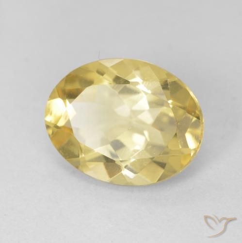 2.21 ct Yellow Beryl Stone, Natural Beryl in Oval Facet Shape for Sale