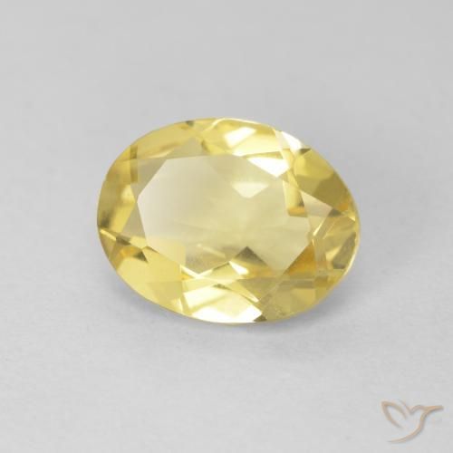 1.54 ct Yellow Beryl Stone, Natural Beryl in Oval Facet Shape for Sale