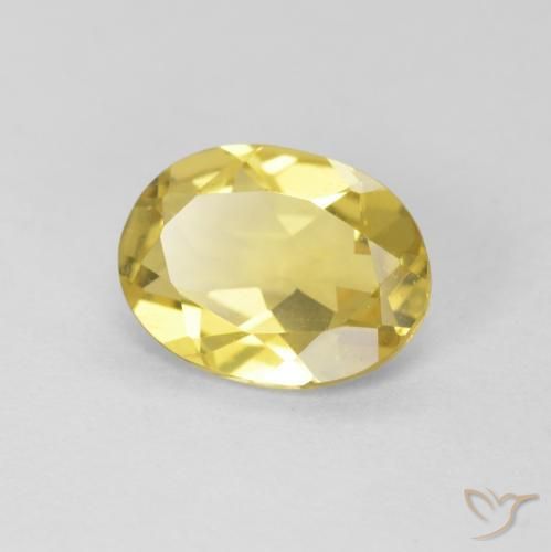 1.33 ct Yellow Beryl Stone, Natural Beryl in Oval Facet Shape for Sale