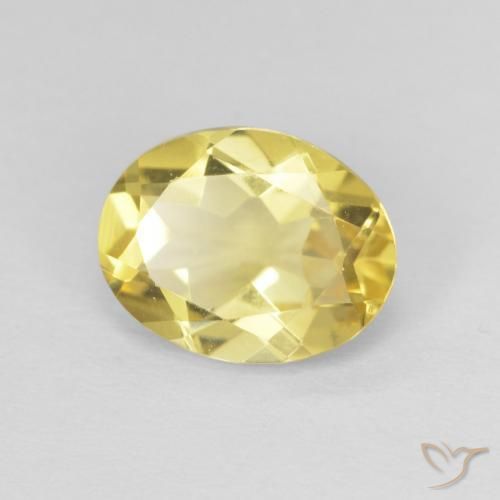 1.76 ct Yellow Beryl Stone, Natural Beryl in Oval Facet Shape for Sale