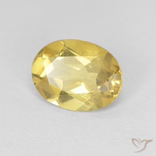 1.53 ct Yellow Beryl Stone, Natural Beryl in Oval Facet Shape for Sale