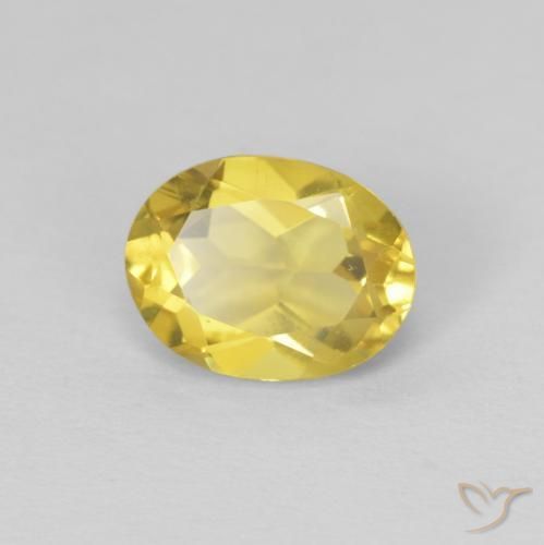 1.32 ct Yellow Beryl Stone, Natural Beryl in Oval Facet Shape for Sale