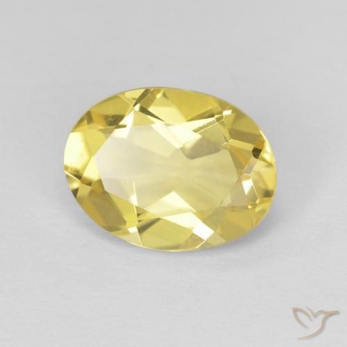 1.74 ct Yellow Beryl Stone, Natural Beryl in Oval Facet Shape for Sale
