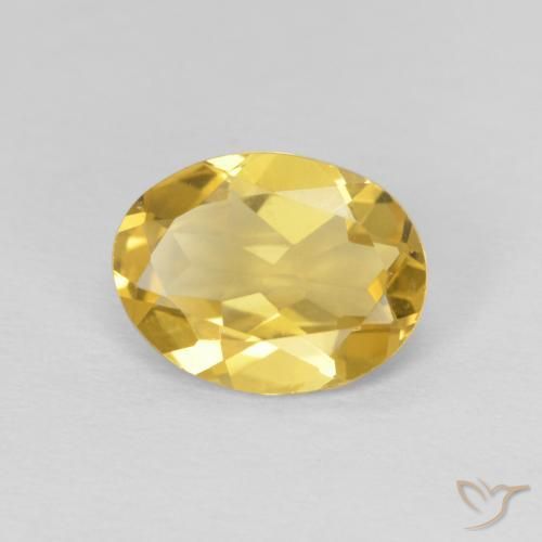 1.37 ct Yellow Beryl Stone, Natural Beryl in Oval Facet Shape for Sale